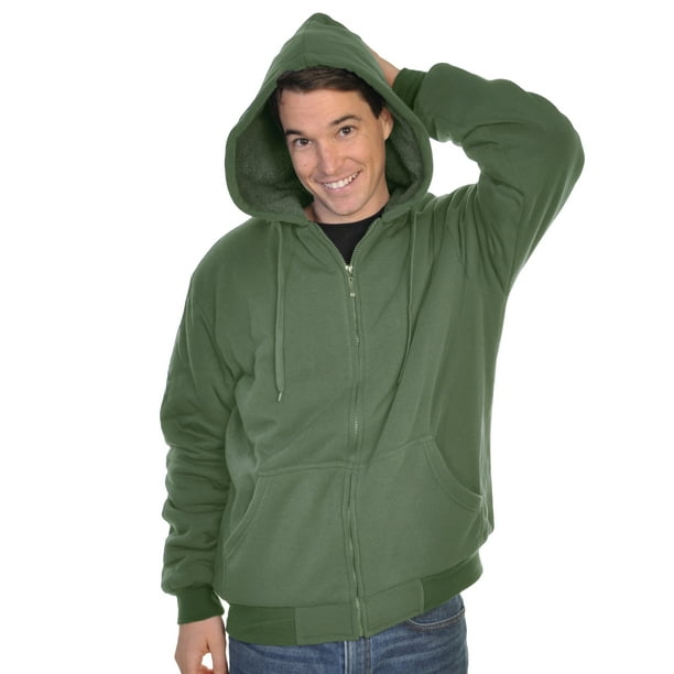 Espada Menswear Full-Zip Sherpa-Lined Hoodie Jacket